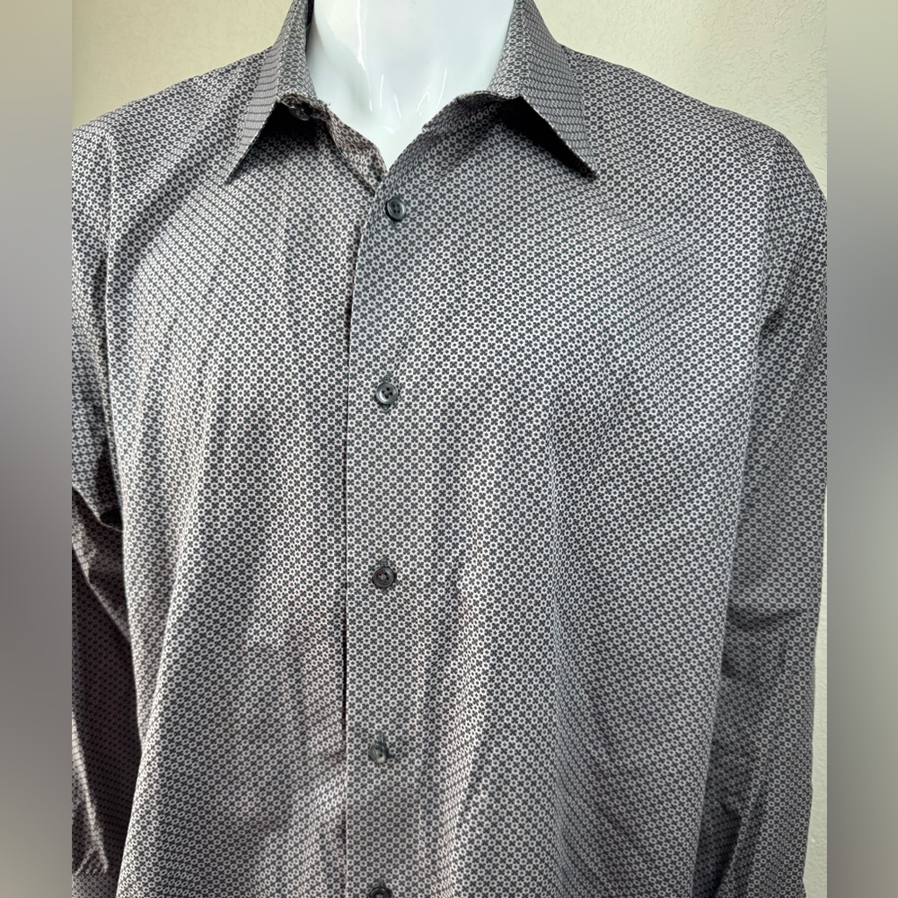 Apt. 9 Men's Gray Geometric Button Down Shirt